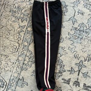 Gucci Black Track Pants with Red Stripe EUC